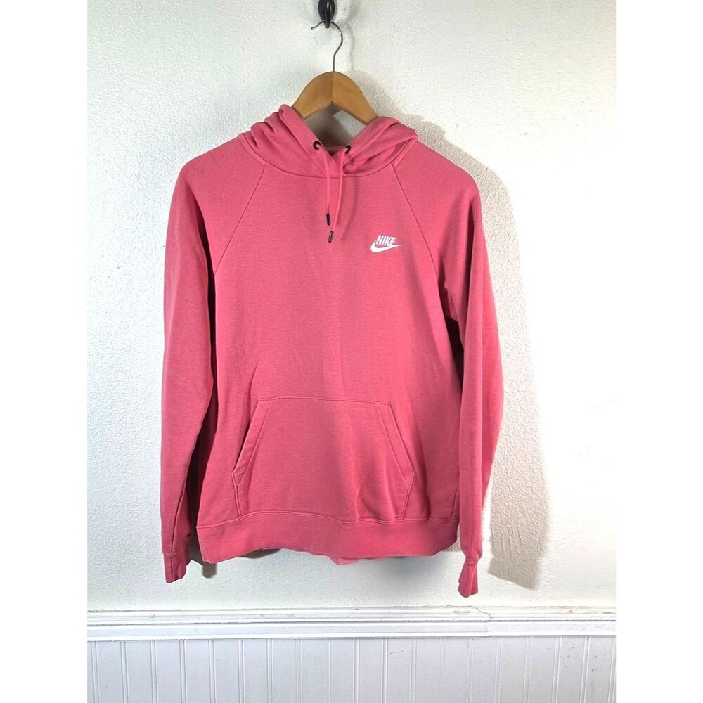 Nike Women’s Medium Pink Pullover Hoodie Sweatshirt Pocket Logo Swoosh